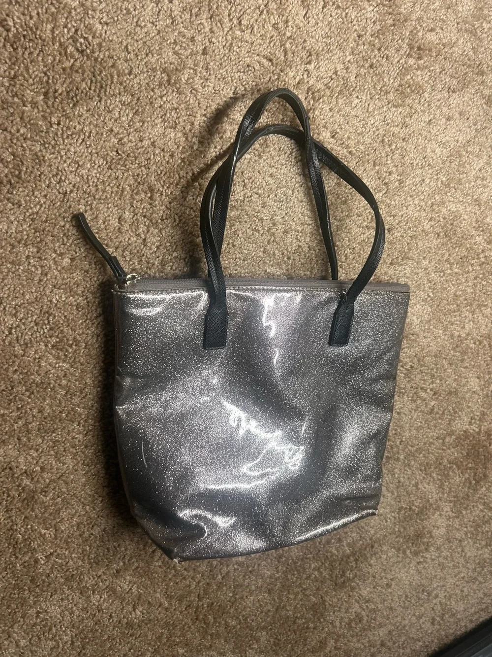 Kate Spade Sparkle Bow Tote Bag in Silver glitter tote